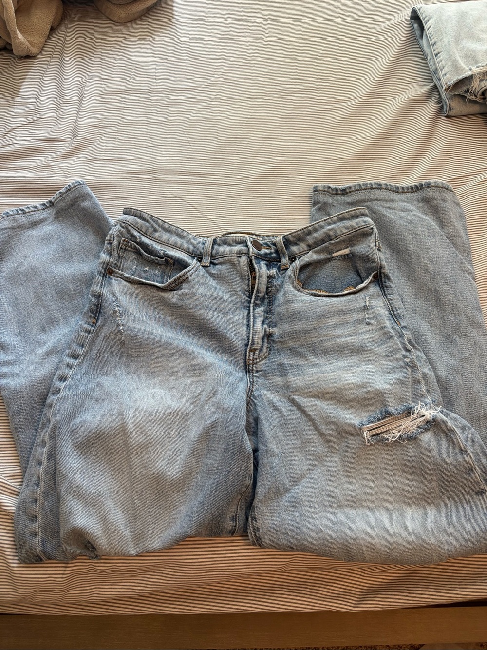 BKE Light Blue Distressed Boyfriend Jeans